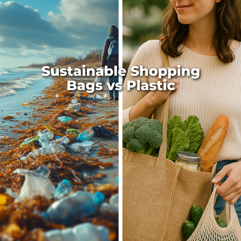 Sustainable shopping bags replacing plastic bags

