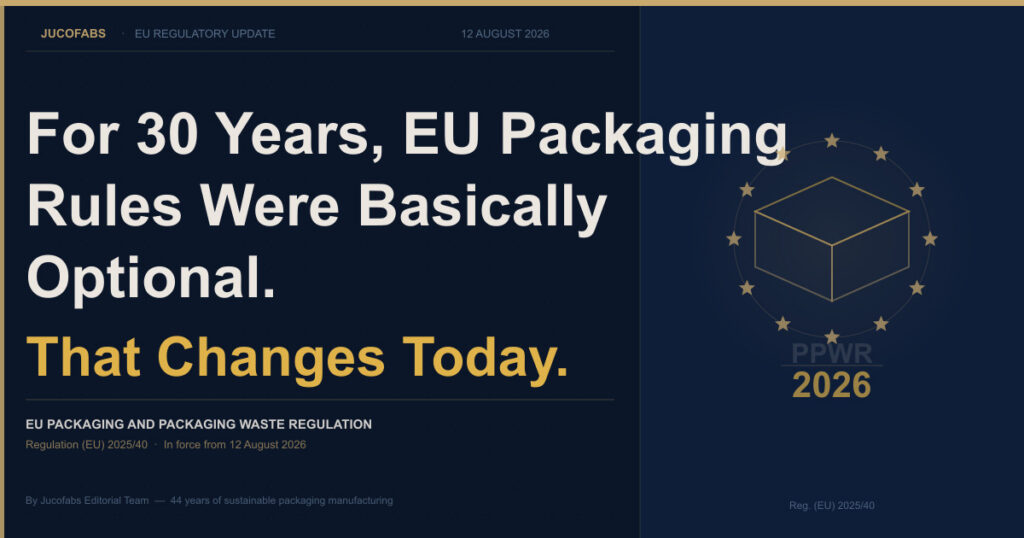 EU Packaging and Packaging Waste Regulation (PPWR) 2026 hero banner by Jucofabs